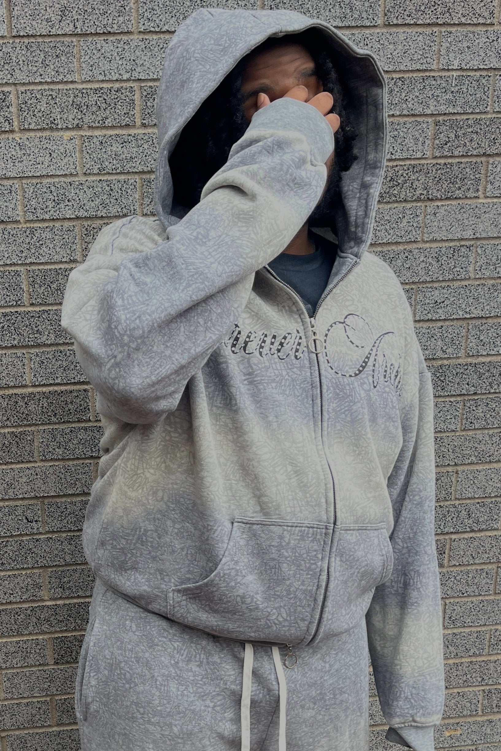 Graffiti Hoodie (Cool Grey)